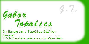 gabor topolics business card